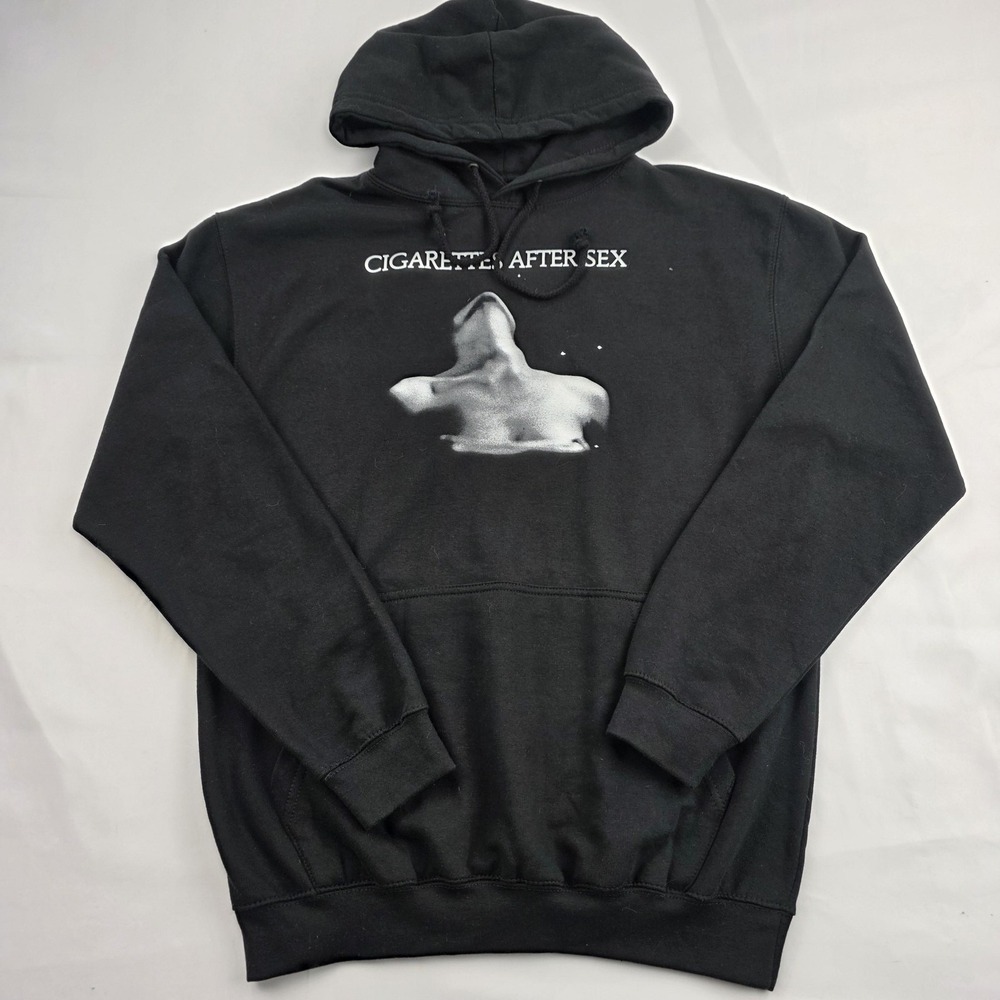 Cigarettes After Sex Hoodie Mens Medium Black Band Graphic Fleece Sweatshirt